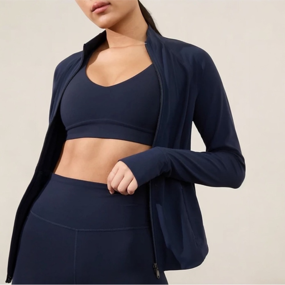 NWT Athleta Elation Ultra High Rise Straight Leg Pant in color Navy - Picture 5 of 10